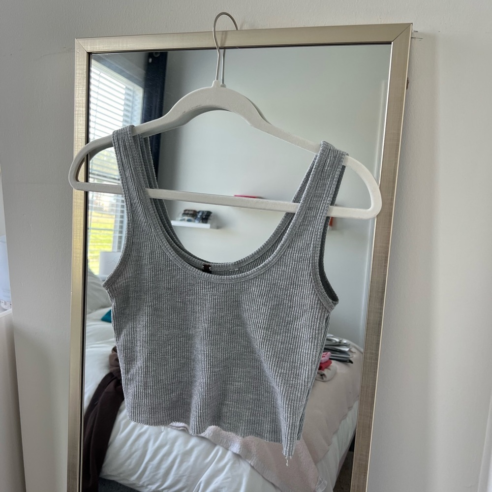 LA Hearts Grey Tank Top Cropped